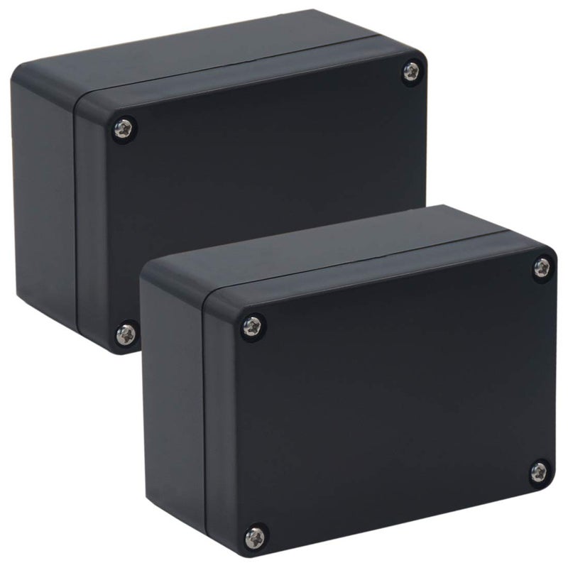Raculety 2 Pack Project Box Waterproof Plastic Junction Box ABS IP65 Electronic Project Case Power Enclosure 3.94 x 2.68 x 1.97 inch (100 x 68 x 50 mm) - Image 1